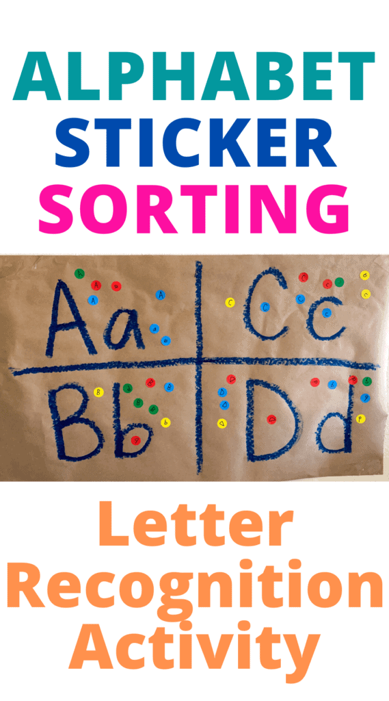 Letter Recognition Alphabet Sticker Sorting: Low-Prep Preschool Activity
