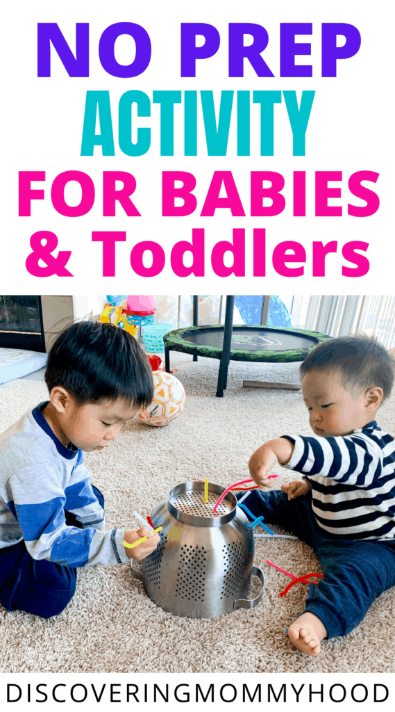 Colander Pipe Cleaner: No Prep Activity for Babies