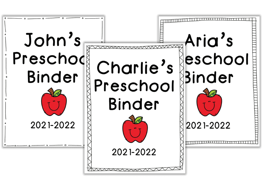 Preschool Binder Cover Free Printable