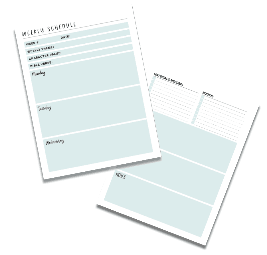 Homeschool Preschool: Weekly Lesson Planner Template FREE Printable