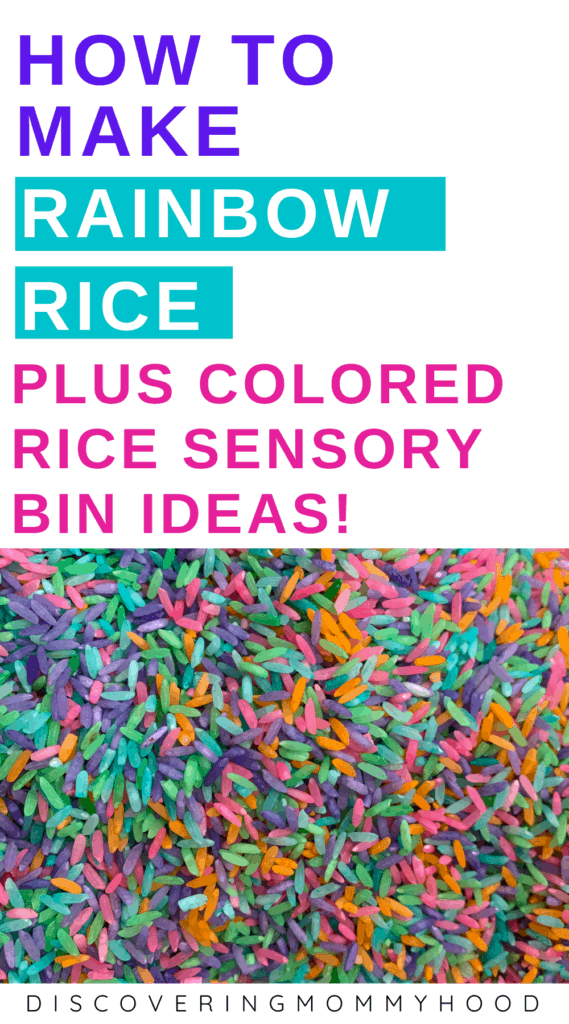 How to Make a Rainbow Rice Sensory Bin Activity for Toddlers and Preschoolers