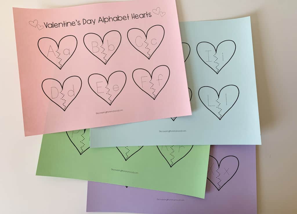 Letter Recognition and Tracing Valentine's Day activity for preschool