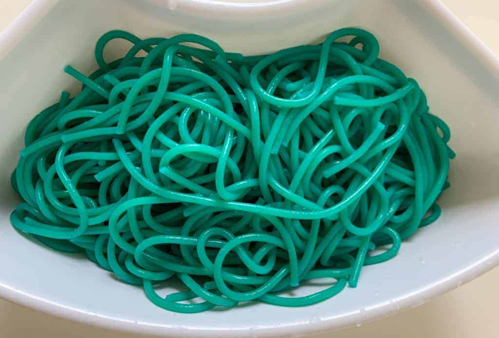 How to Make Rainbow Spaghetti for Sensory Bins