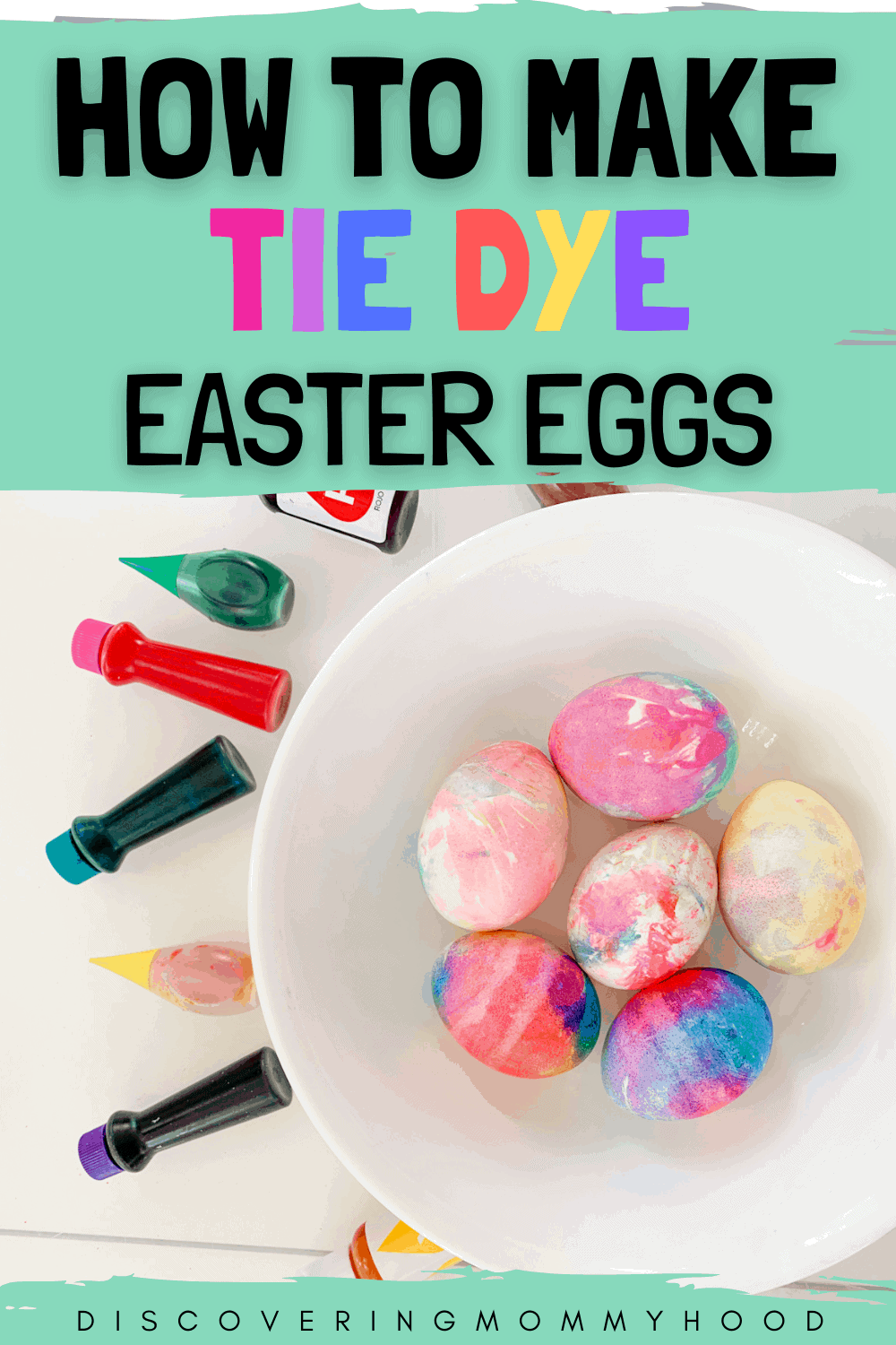 How to Make Beautiful Tie Dye Easter Eggs - Discovering Mommyhood