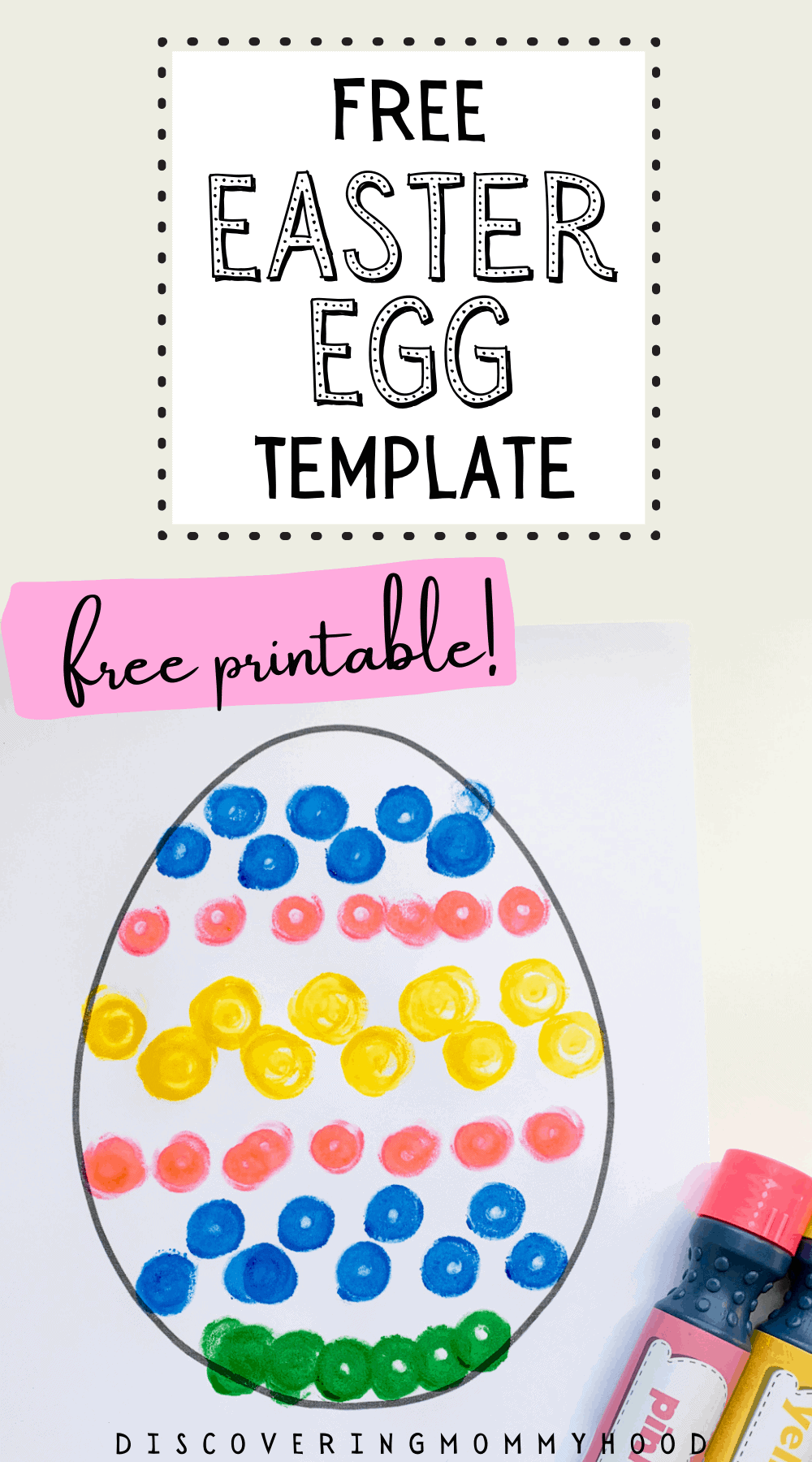 Free Printable Paper Easter Egg Template - Discovering Mommyhood