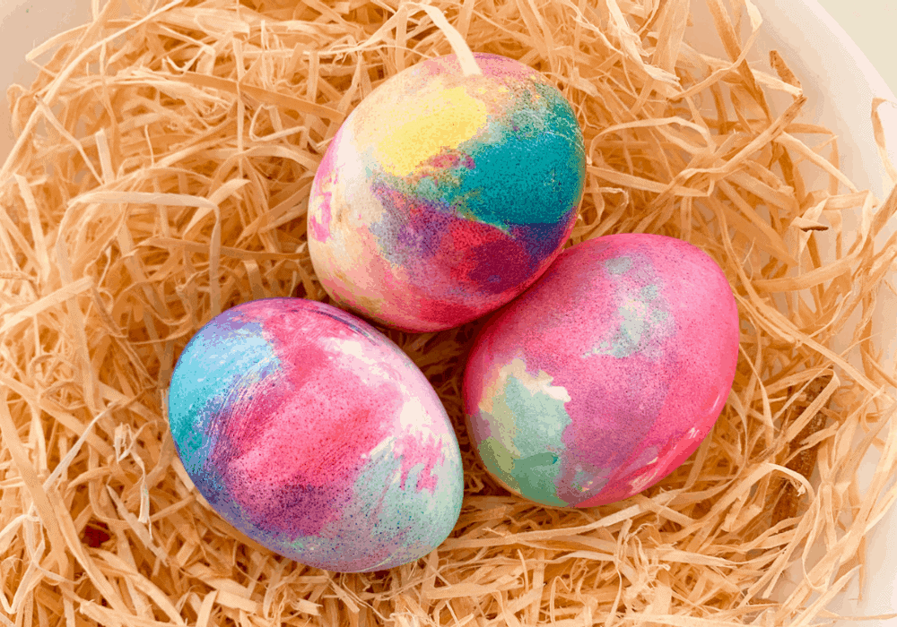 How to Make tie dye Easter eggs