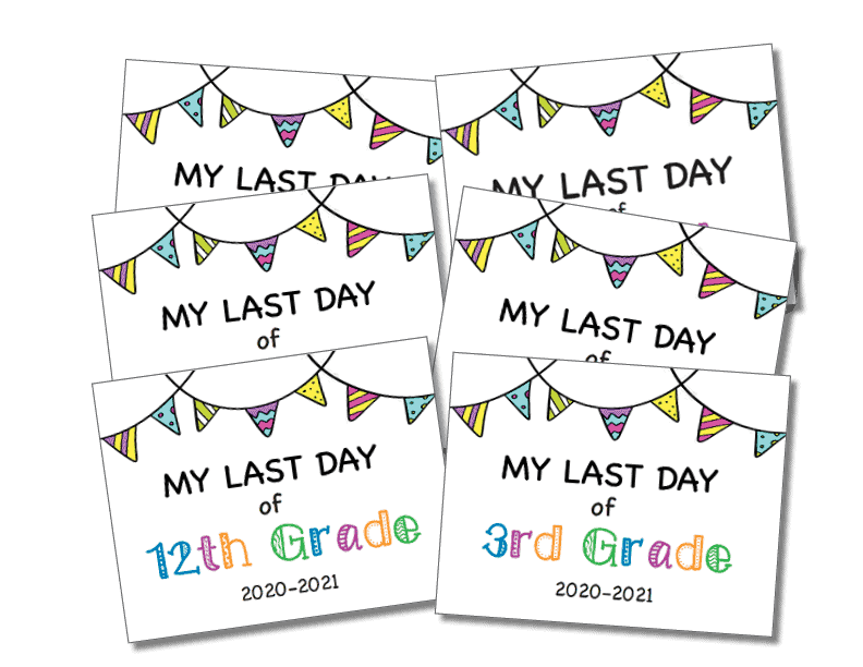 Last Day of School Sign COLOR (Editable Year) Discovering Mommyhood
