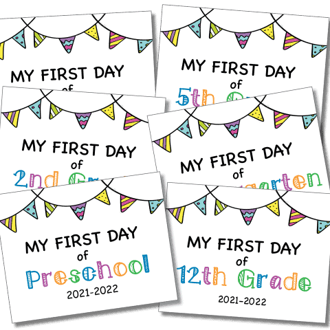 First Day of School Sign 2022-2023 (Editable Year) - Discovering Mommyhood