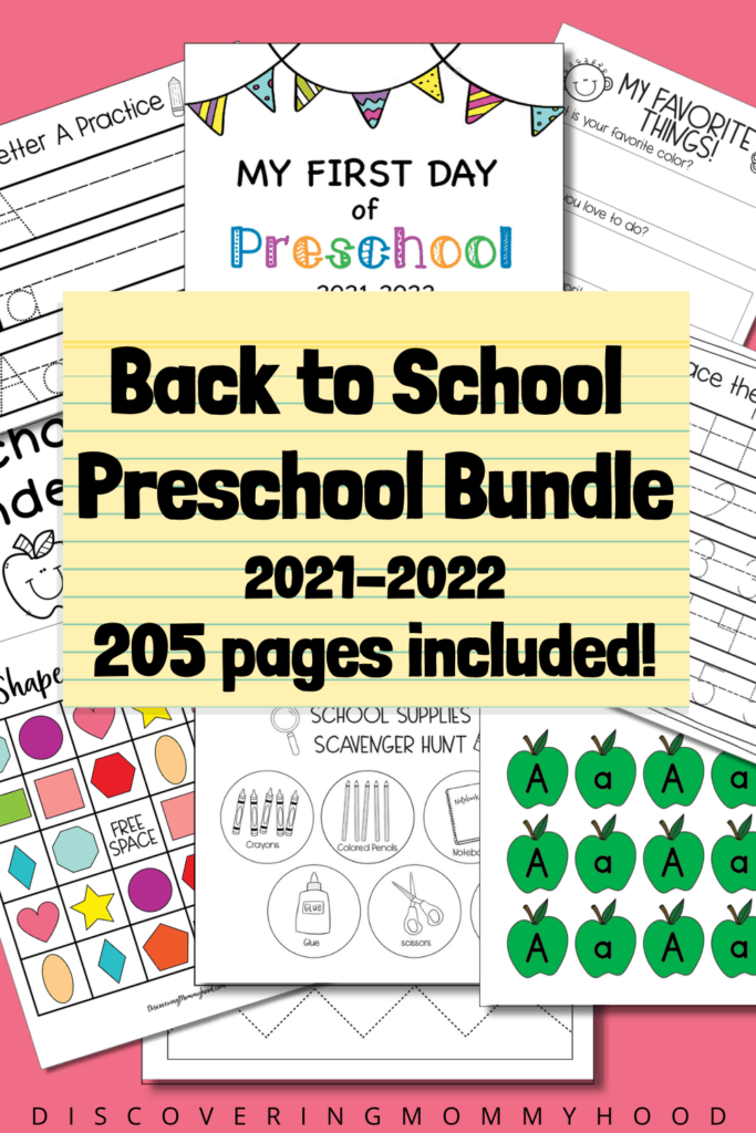 Back to School Preschool Bundle 2021-2022