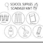 School Supplies Scavenger Hunt