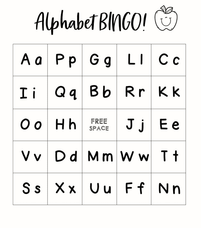 Alphabet BINGO! Printable Game Board Discovering Mommyhood